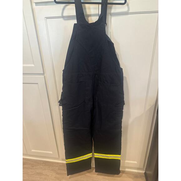 BLHB2427 RASCO Flame Resistant Insulated Black Duck Bib Overalls 36x30 - Picture 7 of 8
